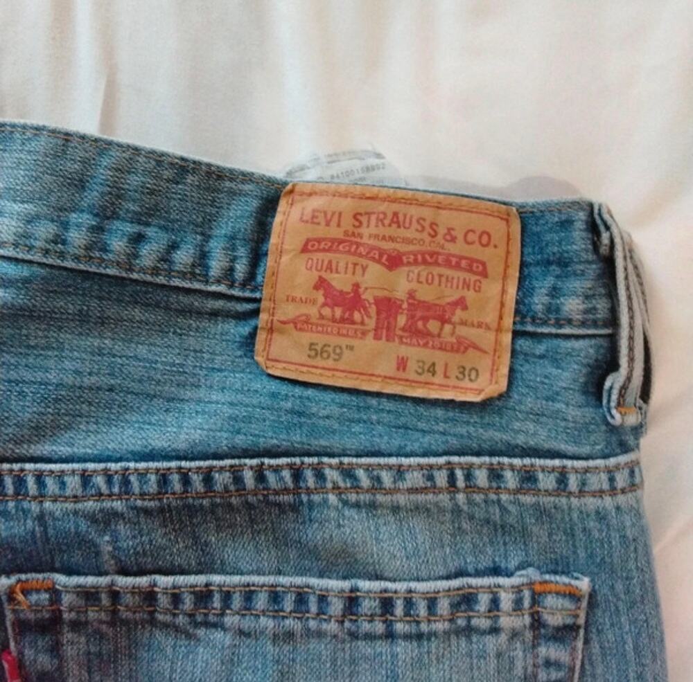 Levi’s 569 Loose Straight Jeans Men’s 34x30 Light Wash Relaxed Denim